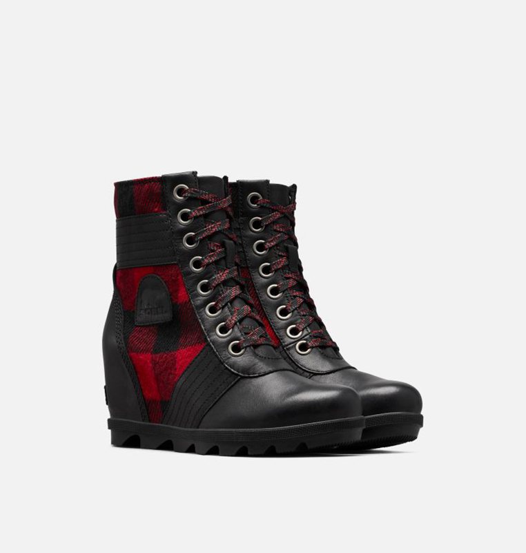 Womens Wedges Black/Red - Sorel Lexie™ Boot - 298-WMYSJI